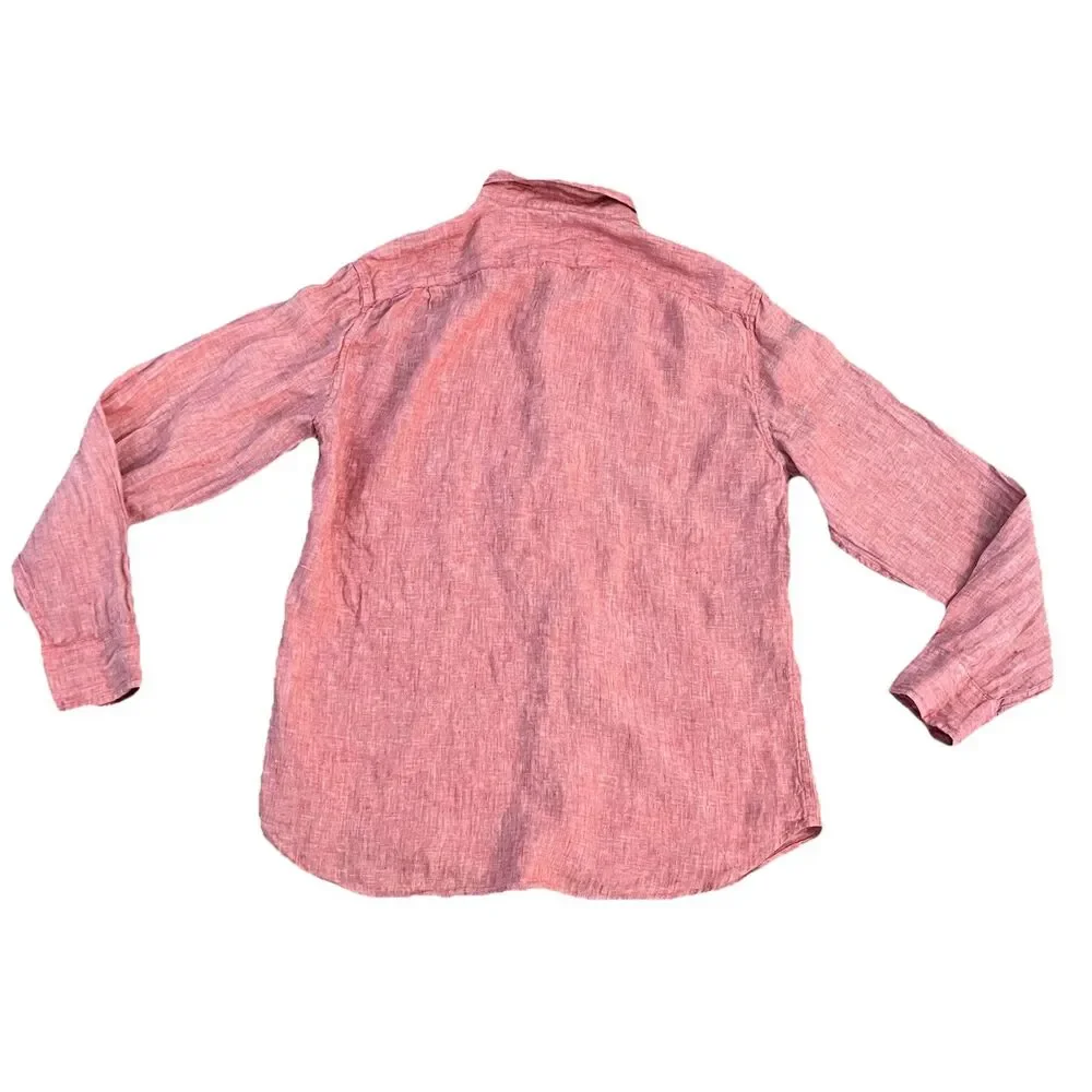 J. Crew Men’s Linen Shirt‎ Large Button Down Long Sleeve